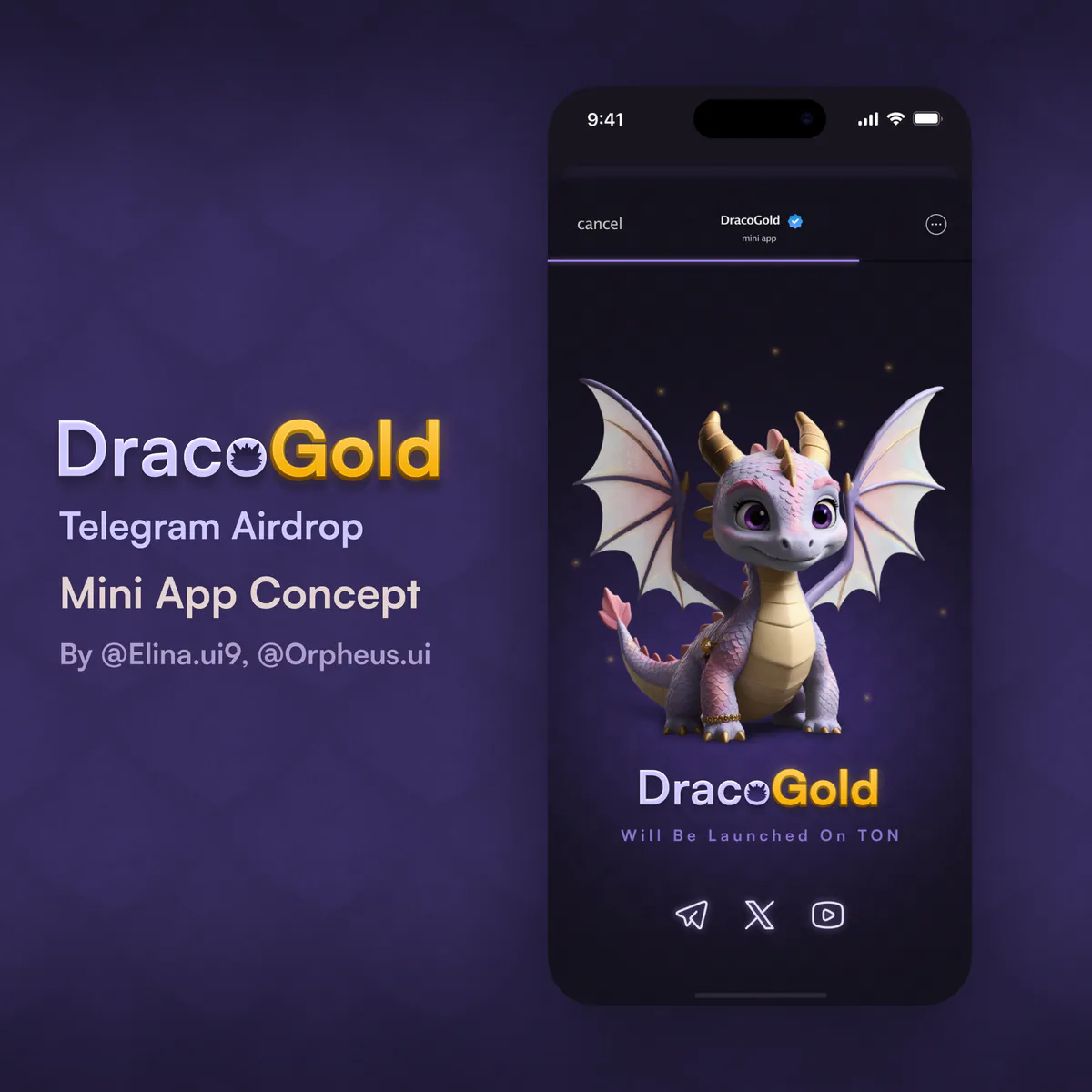 DracoGold mini app design concept, presentation board 2 of 8