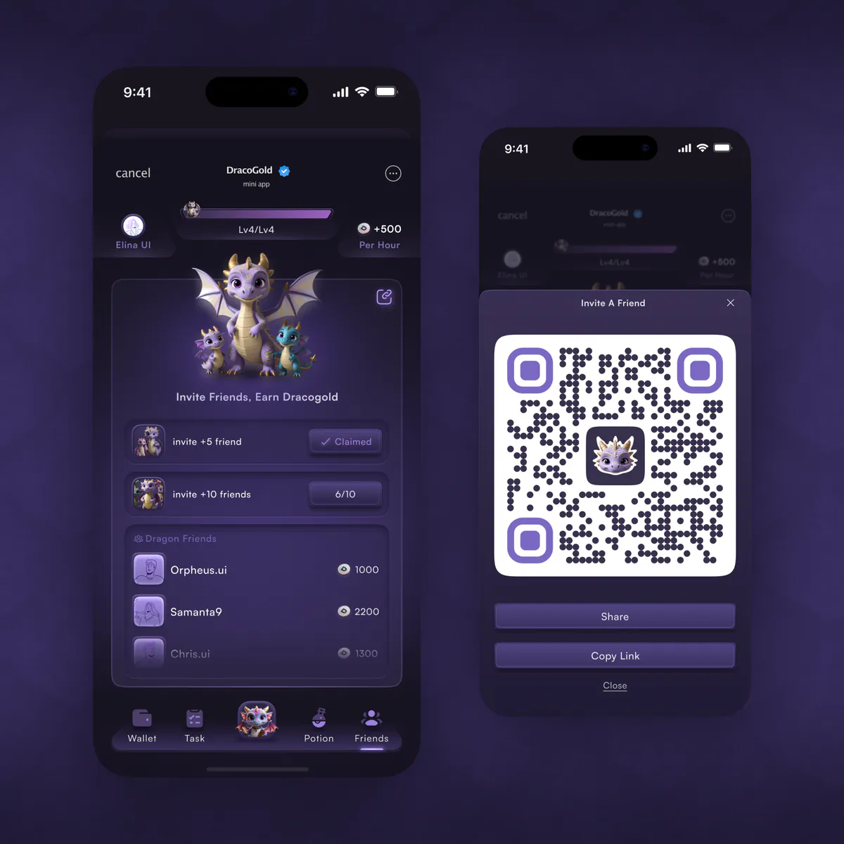 DracoGold mini app design concept, presentation board 8 of 8