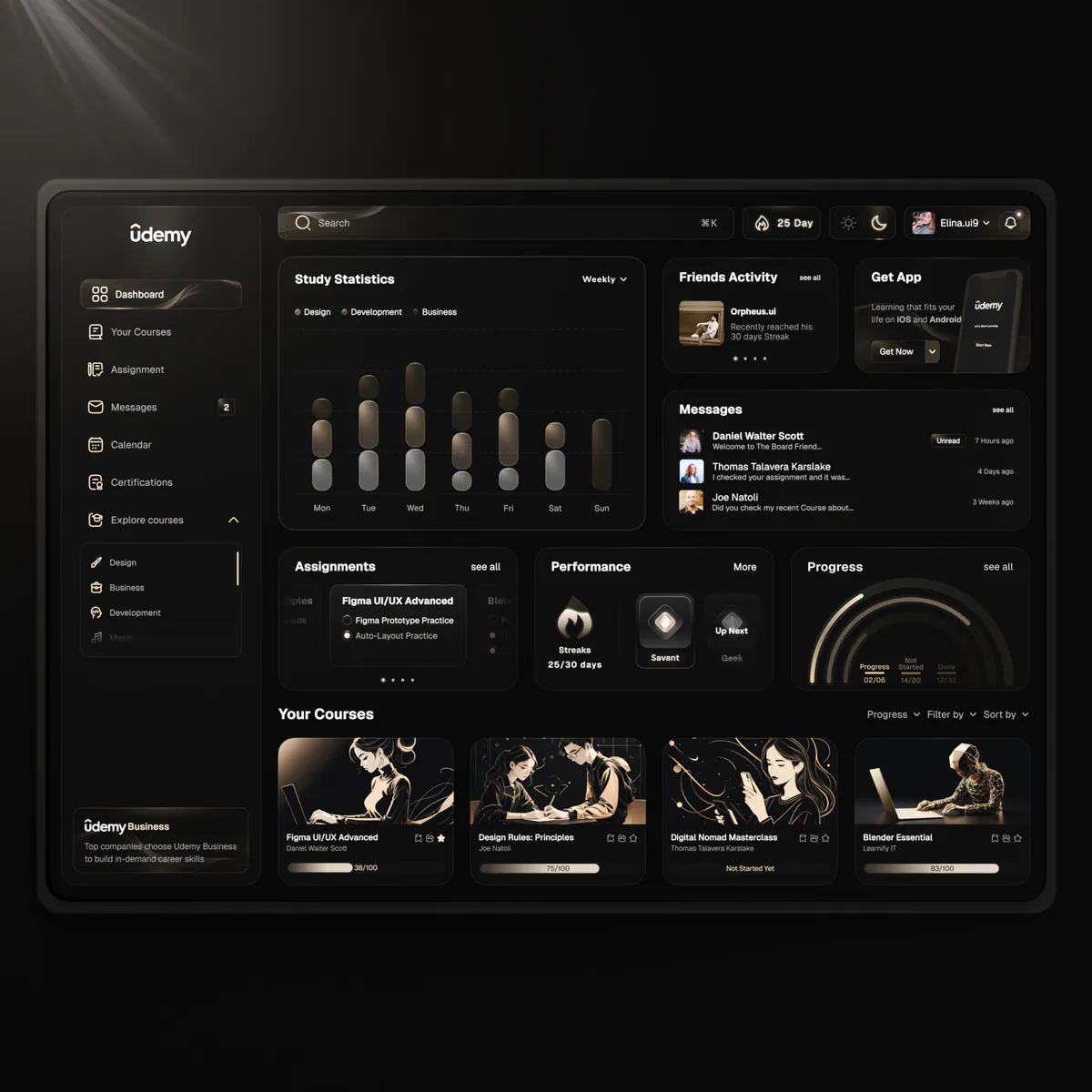Educational Dashboard dashboard design concept, presentation board 2 of 6