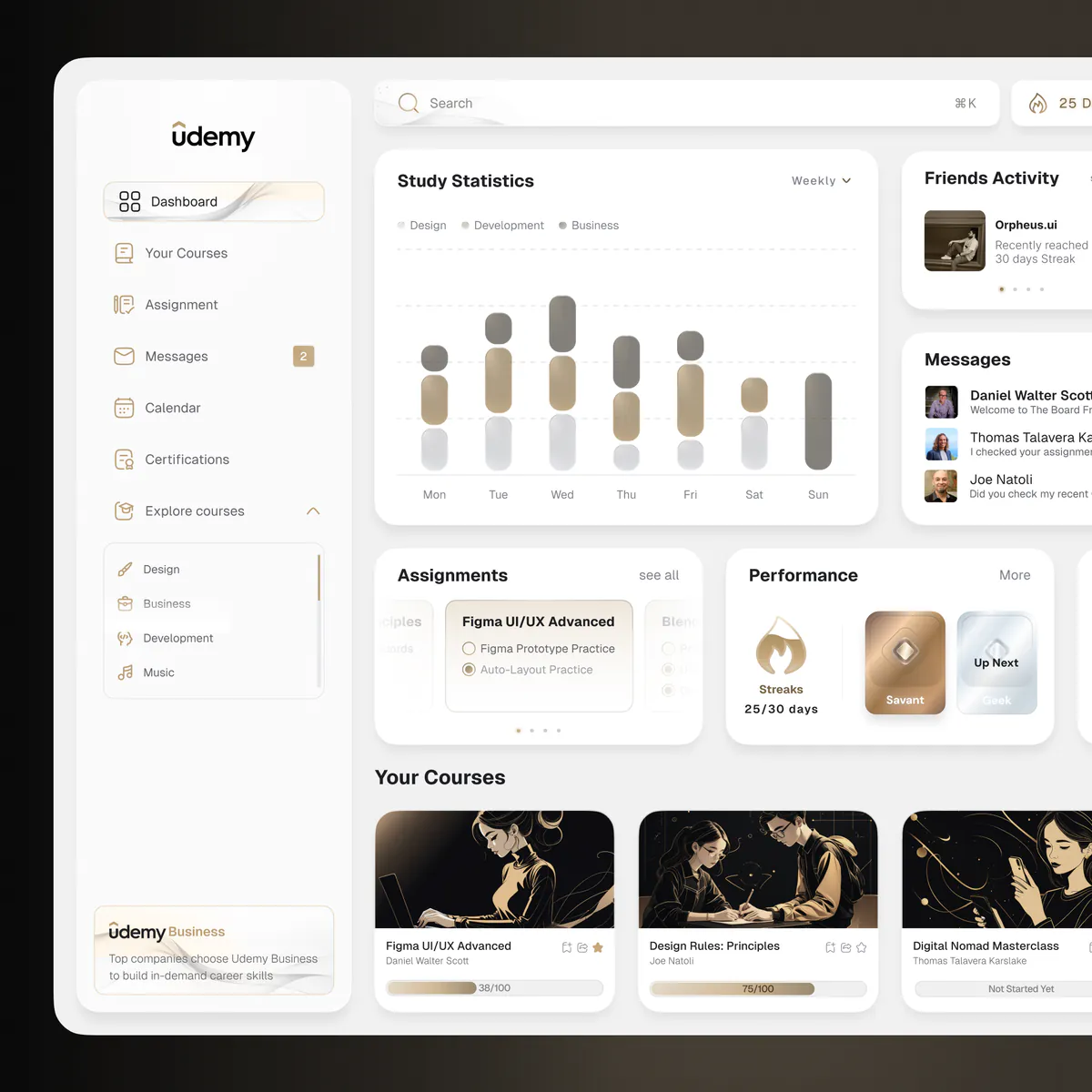 Educational Dashboard dashboard design concept, presentation board 5 of 6